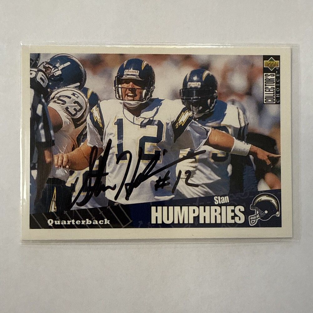 SIGNED 1996 UD Collector's Choice #223 - Stan Humphries - San Diego Chargers  AU
